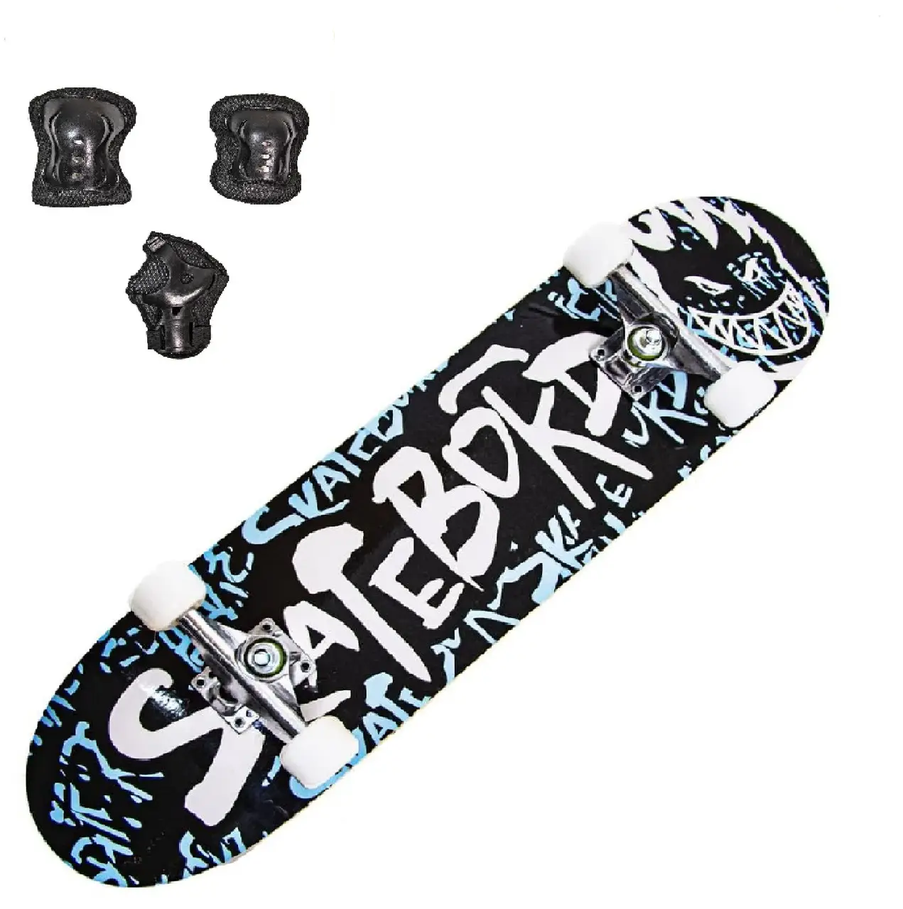 Скейтборд "Skateboard" із захистом у комплекті. Навантаження до 85 кг