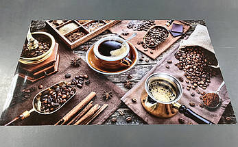 Покриття для столу, м'яке скло з фотодруком, Кава 60 х 100 см (1,2 мм), фото 3