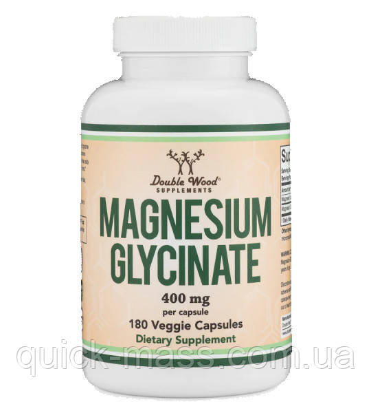 Магній гліцинат Double Wood Magnesium Glycinate 400 mg 180 caps, фото 1