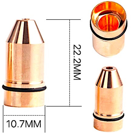 Подвійне сопло 2.0 mm хром, D10,7, H22,2мм Raytools Empower