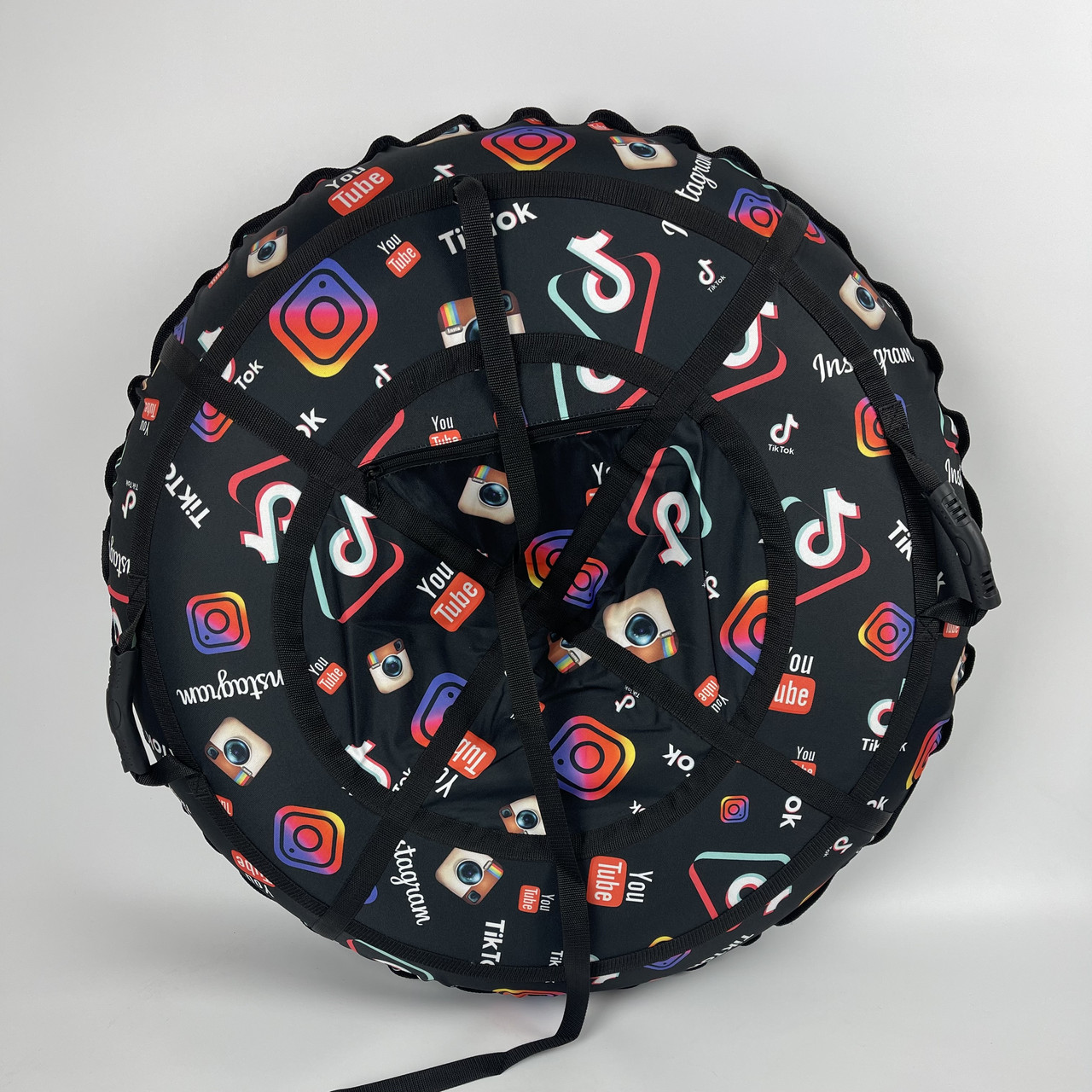 Надувні санки (ватрушка) тюбінг 120 см "Тік-Ток / Чорний"