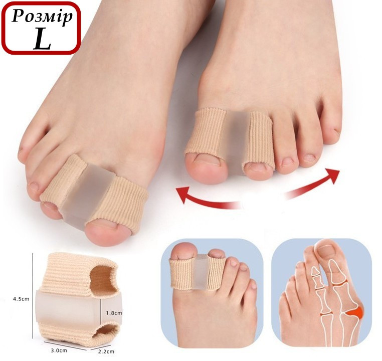 Силіконовий коректор роздільник пальців Bunion Corrector Розмір L, фото 1