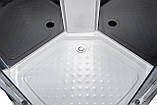 Душовий гідробокс 80х80х215 см Glory 60 BF чорна душова кабіна Vivia на дрібному піддоні розсувні двері, фото 3