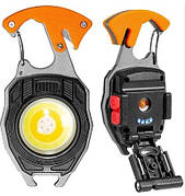 Міні ліхтарик брелок Multifunctional W5147 COB білий жовтий червоне світло кишеньковий світильник з карабіном відкривачем