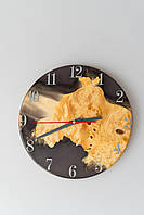 Годинник на подарунок  з дерева та епоксидної смоли  ручної роботи Природний Ритм 30 см