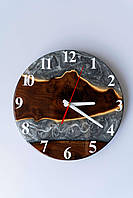Годинник на подарунок  з дерева та епоксидної смоли  ручної роботи Часовий Баланс  30 см