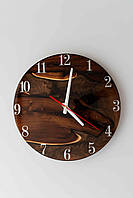 Годинник на подарунок з дерева та епоксидної смоли  ручної роботи Часовий Дух Лісу 30 см