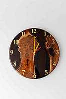 Годинник на подарунок з дерева та епоксидної смоли  ручної роботи Смоляна хвиля 35 см