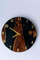 Годинник на подарунок з дерева та епоксидної смоли  ручної роботи Древо і Смола 35 см