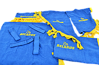 Повний комплект штор у кабіну МТЗ-80/82 (Велика кабіна, сині штори) + кріплення, фото 2