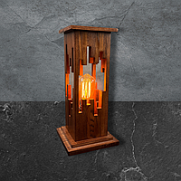 Нічник з натурального дерева  високий з лампою накалювання