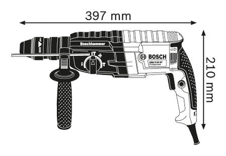 Перфоратор прямий електричний монтажний з патроном SDS-plus Bosch GBH 2-24 DFR Professional, фото 2