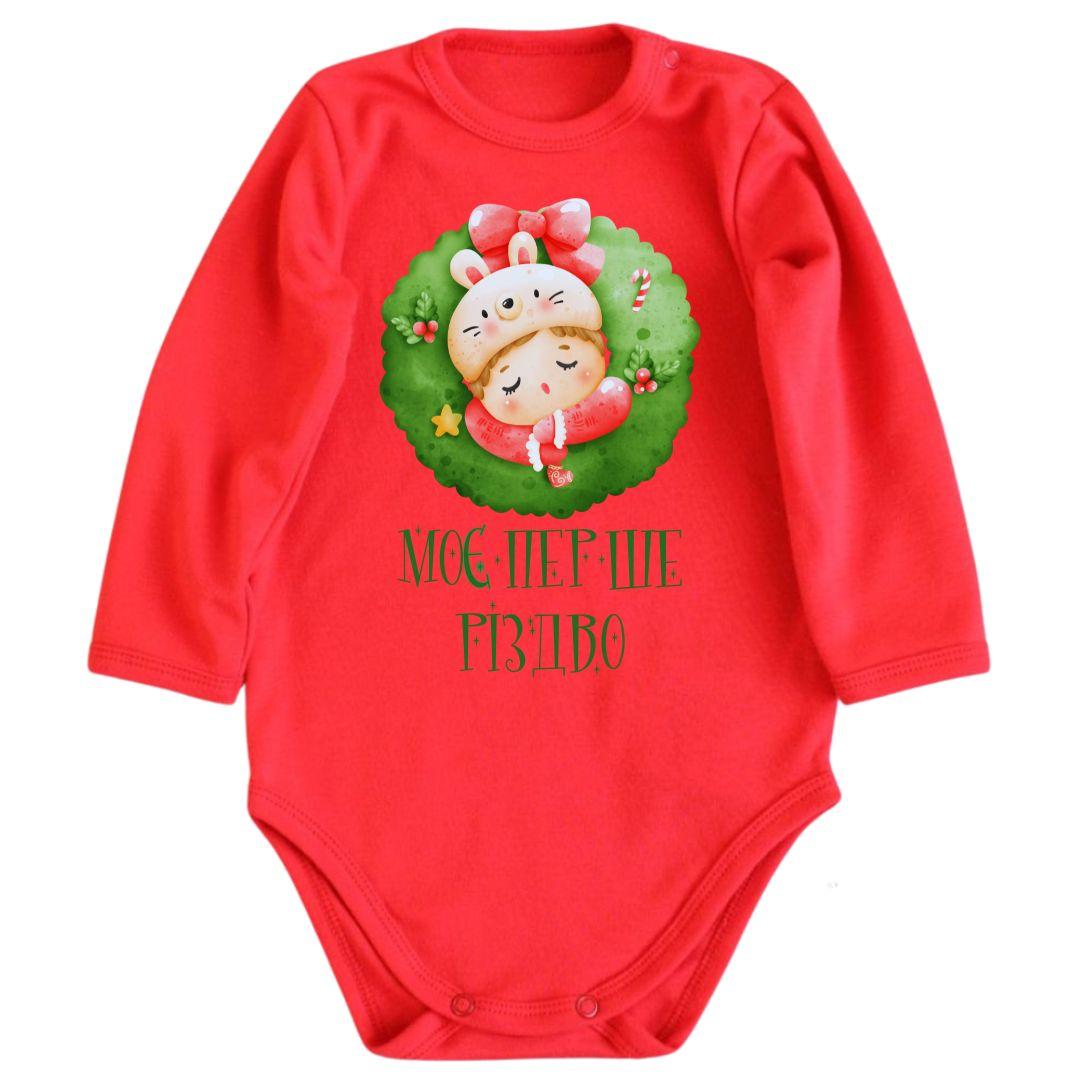 Дитяче червоне боді - - Моє Перше Різдво, фото 1