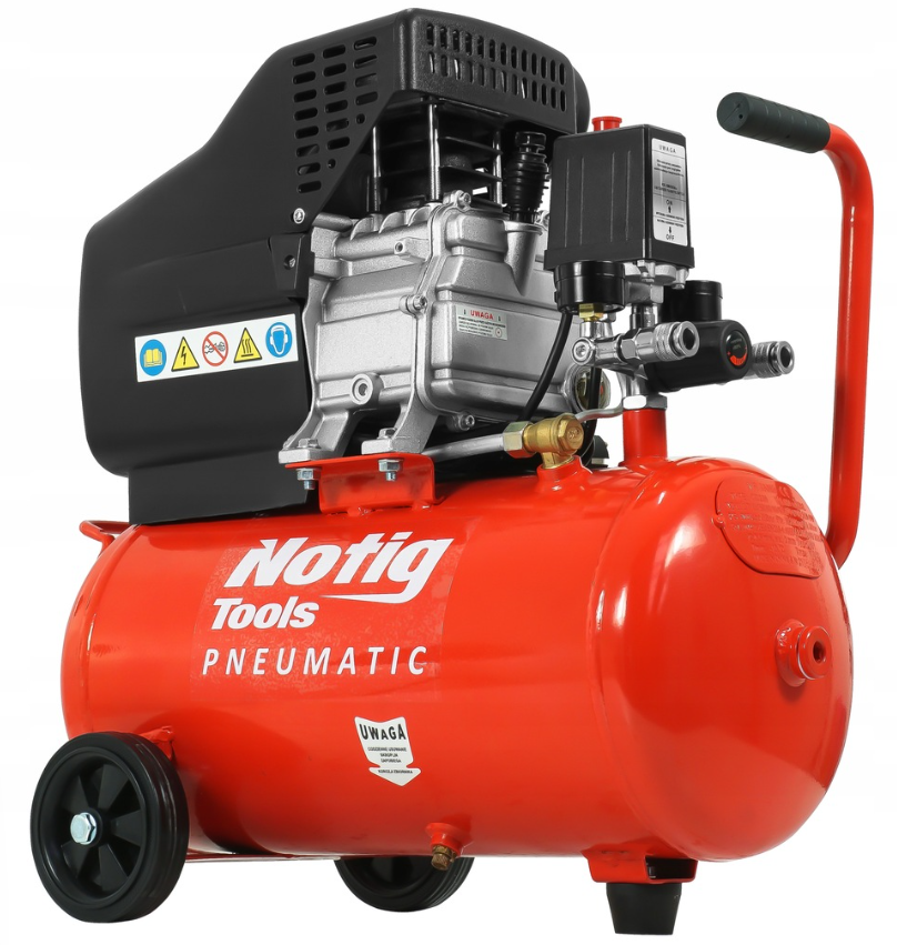 Компресор повітряний масляний 24л Notig Tools 1,7 кВт масляний компресор 24л робота без перегріву, фото 1