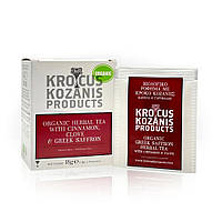 Трав'яний чай із корицею, гвоздиком і шафраном органічний у пакетиках 18 г Krocus Kozanis