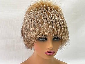 Жіноча зимова шапка з хутра чорнобурки "Кубанка"