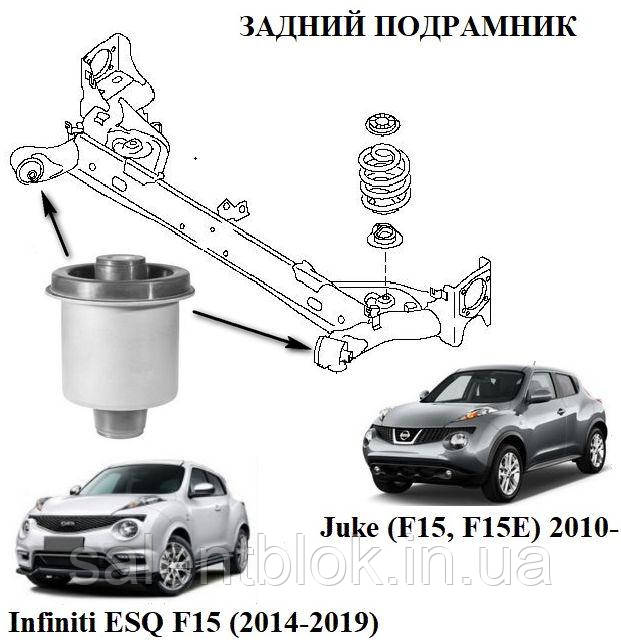 Сайлентблок Nissan Juke (F15, F15E) 2010-, Infinity ESQ (JF15) 2014-  Заднього підрамника