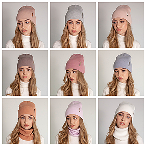 В'язана шапка жіноча Кашемір, Підліткова тепла Зимова шапка для дівчинки підлітка