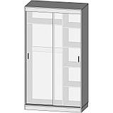 Шафа Купе 2-дверний Еверест Соната-120 120х60х217 см крафт білий, фото 4