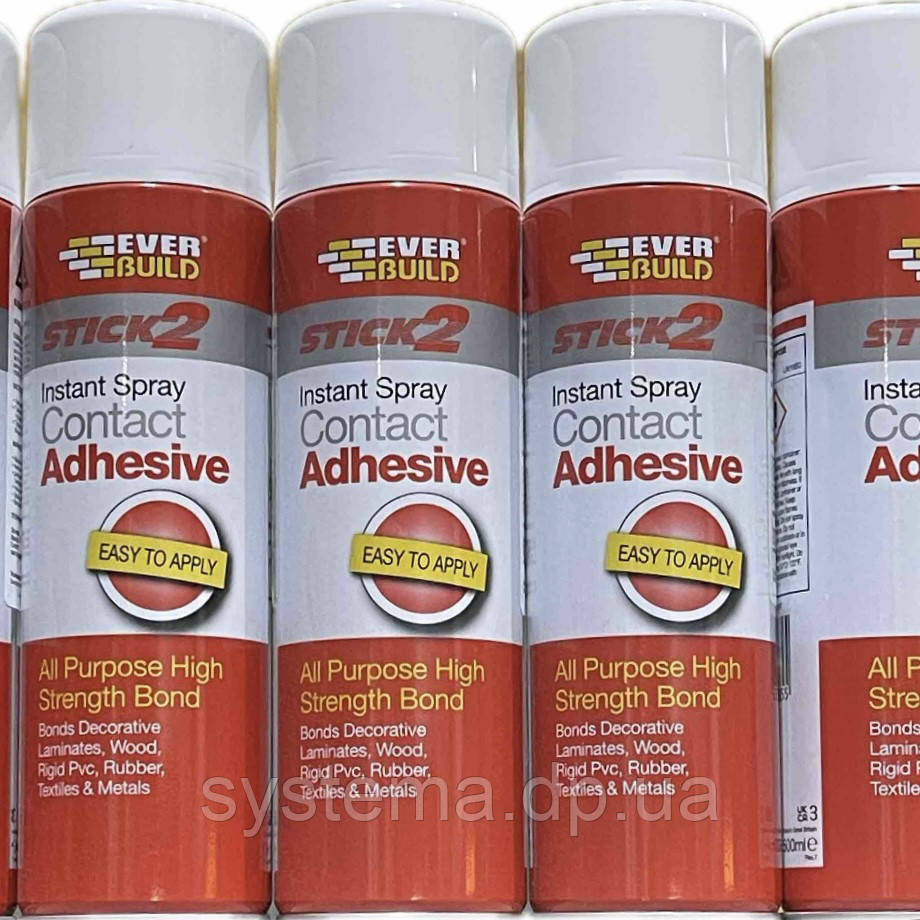 Клей-спрей Everbuild Spray Contact Adhesive, Потужний аерозольний контактний клей, 500 мл.