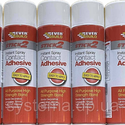 Клей-спрей Everbuild Spray Contact Adhesive, Потужний аерозольний контактний клей, 500 мл., фото 1