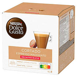 Кава в капсулах NESCAFE Dolce Gusto Cortado Decaf 16 шт Нескафе Дольче Густо Без кофеїну