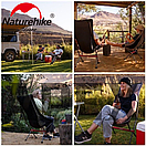 Туристичний стілець Naturehike YL-06, розкладний стільчик, стільчик для риболовлі сірий, до 150 кг, фото 4