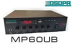 DSPPA MP60UB – це міні-цифровий підсилювач 60Вт Class D, висотою 1,5U з USB/FM та Bluetooth