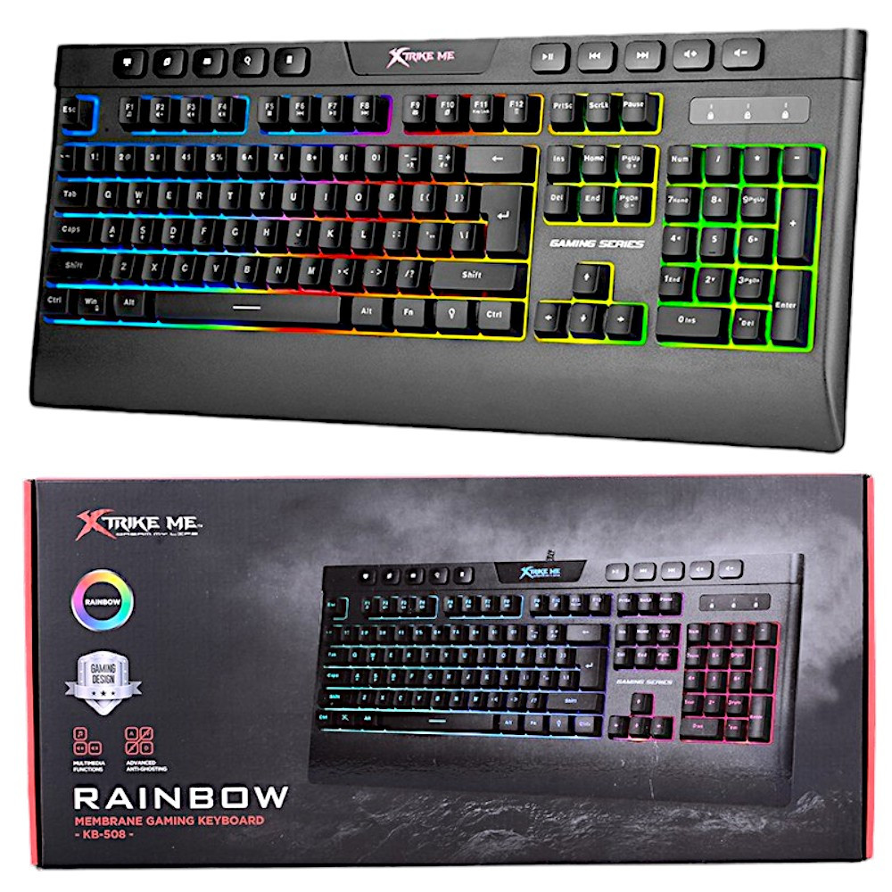Клавіатура провідна ігрова TRIKE ME Gaming KB-508 клавіатура ігрова з RGB підсвічуванням, чорний