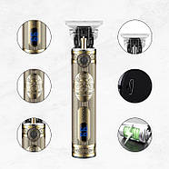 Акумуляторна машинка для стрижки волосся з дисплеєм VGR V-948 Тример для стрижки бороди та вусів, фото 2