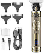 Акумуляторна машинка для стрижки волосся з дисплеєм VGR V-948 Тример для стрижки бороди та вусів, фото 5