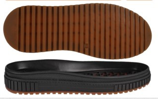 Підошва з гумового матеріалу для чоловічого взуття Блек-10 (Black), розмір: 40-45, Чорно-медового кольору, фото 1