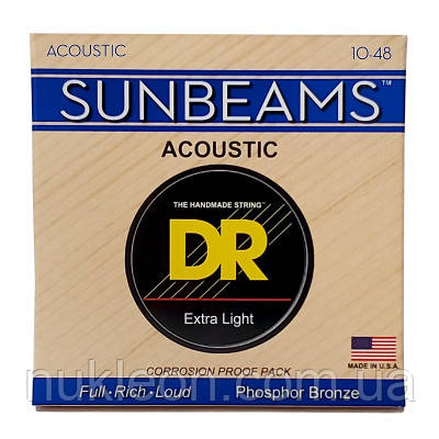 Популярний! Струни для гітари DR Strings SUNBEAM Acoustic Phosphor Bronze - Extra Light (10-48) (RCA-10) - Краща якість тільки на