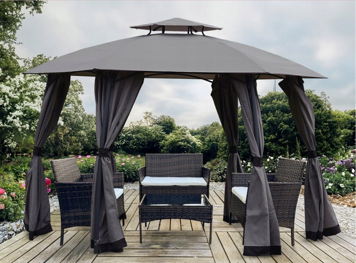 Павільйон TORONTO  3,75х3,75х2,65м  сірий 21389, фото 1