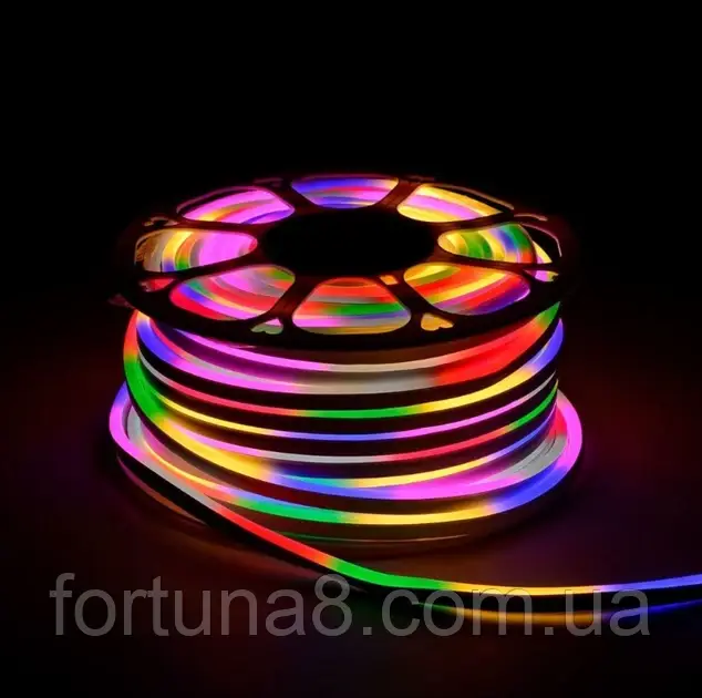 Гнучкий двухсторонній неон 100метрів Колір RGB