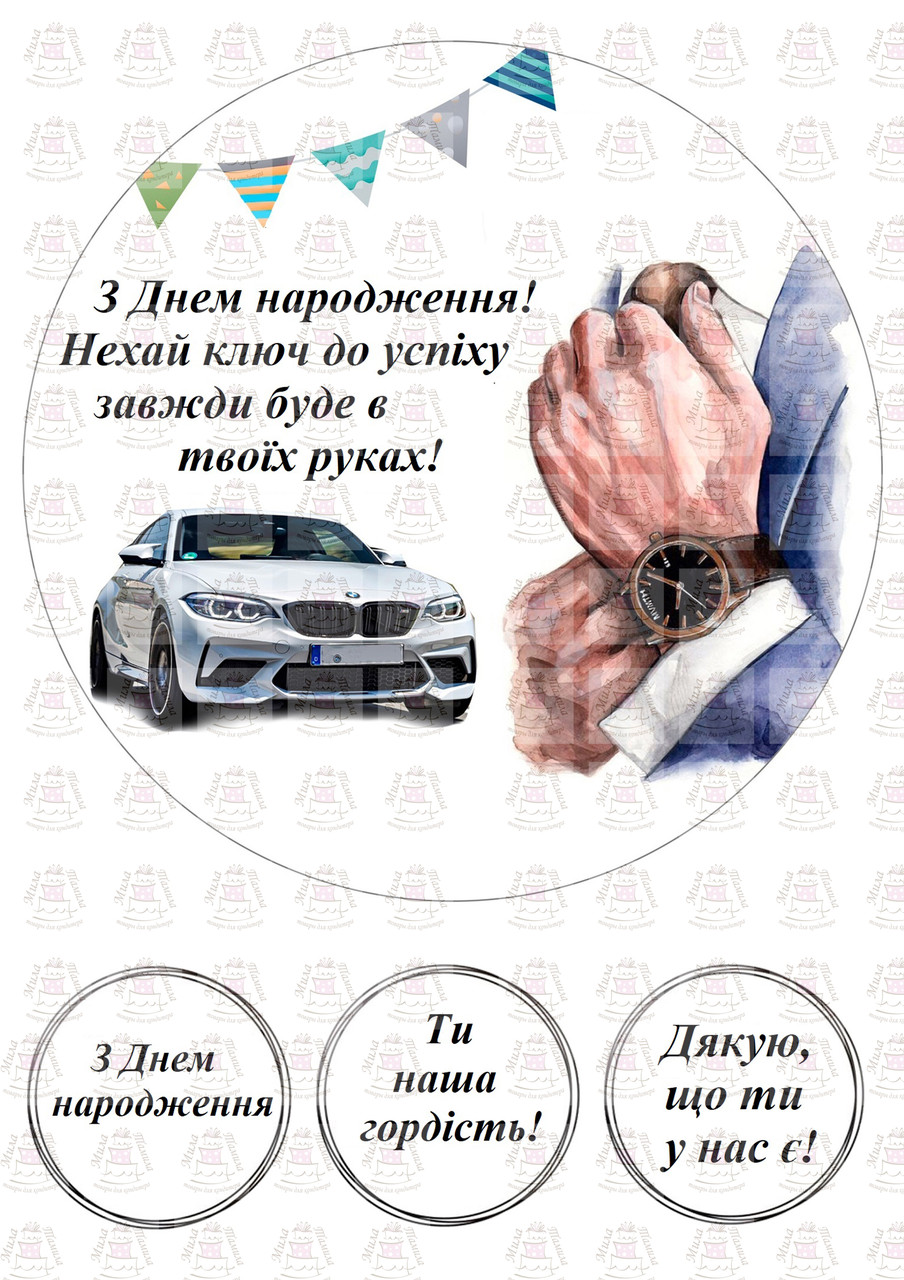 Вафельна картинка з днем ​​народження (101382)