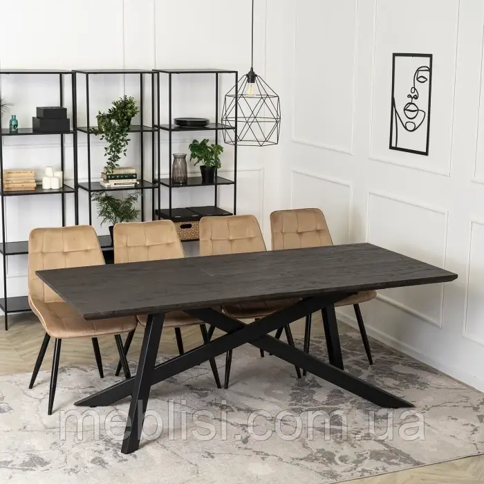 Стіл розкладний HAMILTON чорний 160(200)x90 (MEBEL ELITE) ME.HAMILTON/CZ/S