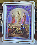 Ікона Преображення Господнє двунадесяті свята у білому дерев'яному кіоті під склом, кіот 37*47, сюжет 30*40., фото 2