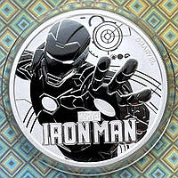 Срібна Монета Тувалу 1 долар 2018 р. Залізна людина