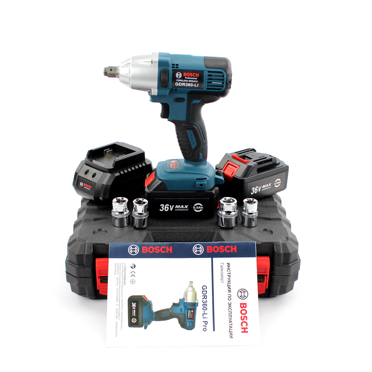 Акумуляторний гайковерт BOSCH GDR360-Li PRO (36V, 5AH). АКБ гайковерт Бош