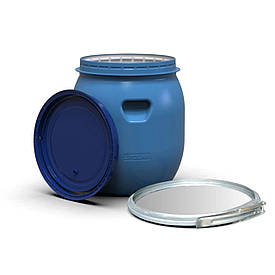 Пластикова бочка Litolan 45л з металевим хомутом Так