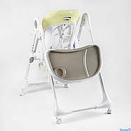 Дитячий стільчик для годування Joy K-94011, регульований по висоті, м’який ПВХ‑чохол, знімний столик на 4 коліщатках з кошиком, фото 3