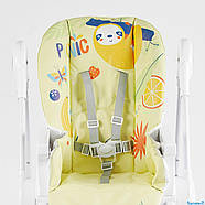 Дитячий стільчик для годування Joy K-94011, регульований по висоті, м’який ПВХ‑чохол, знімний столик на 4 коліщатках з кошиком, фото 6