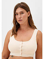 Бавовняний жіночий топ у рубчик великого розміру зі знімними вкладками на широких бретелях 4XL 5XL 6XL