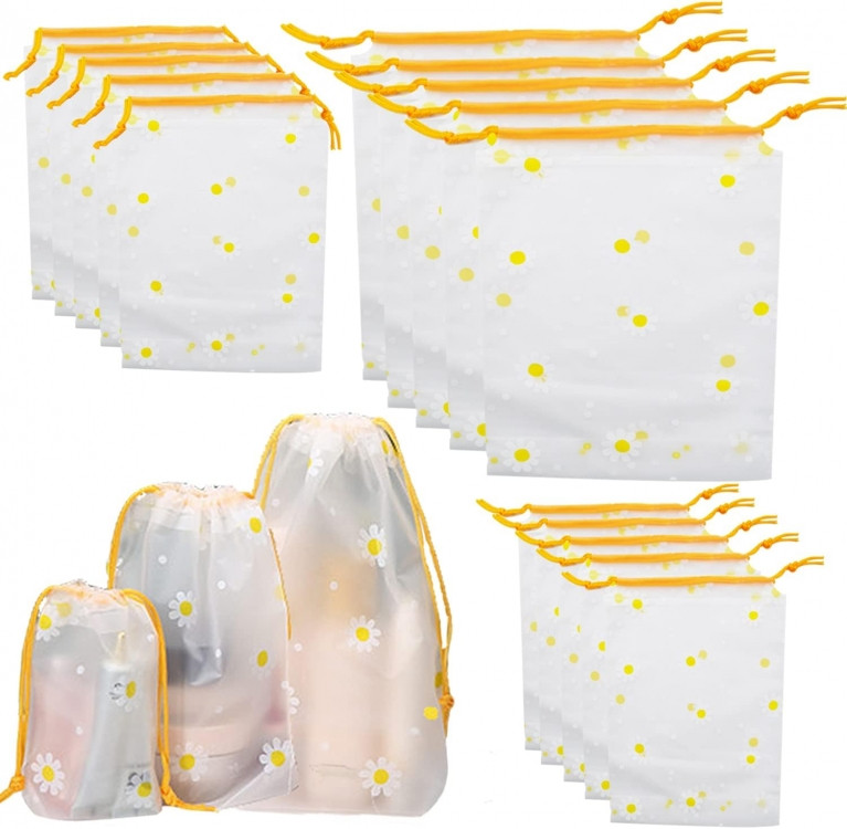 Набір пакетів для речей водонепромокальних із завязками 15шт, фото 1