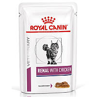 Корм для котів із хворобами нирок Renal Feline Chicken зі шматочками курки в соусі 85 г Royal Canin