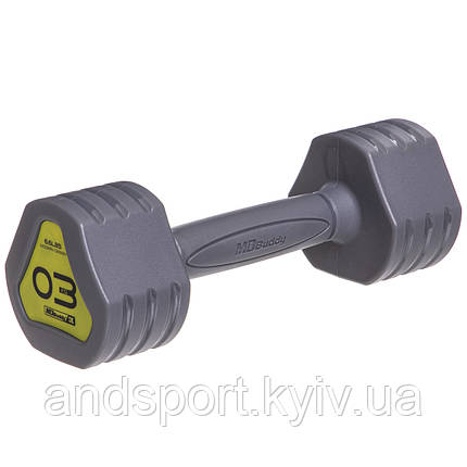 Гантель покриття TPU Zelart TA-2678-3 1шт 3кг сірий Код TA-2678-3, фото 1