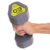 Гантель покриття TPU Zelart TA-2678-3 1шт 3кг сірий Код TA-2678-3, фото 3