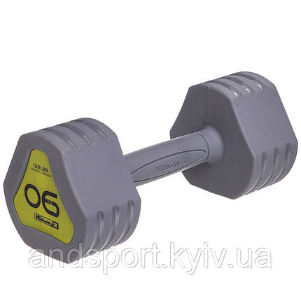 Гантель покриття TPU Zelart TA-2678-6 1шт 6кг сірий Код TA-2678-6, фото 1