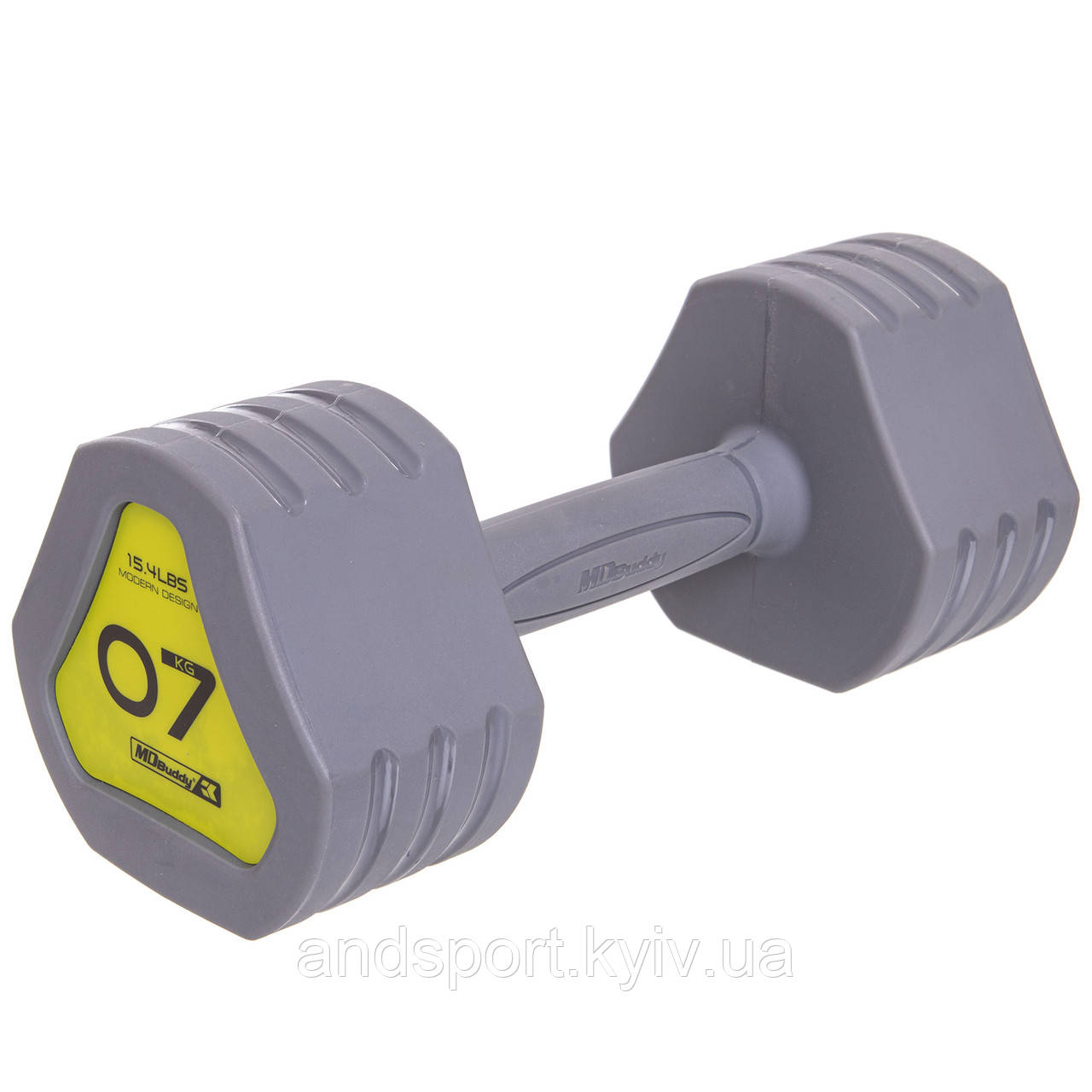 Гантель покриття TPU Zelart TA-2678-7 1шт 7кг сірий Код TA-2678-7